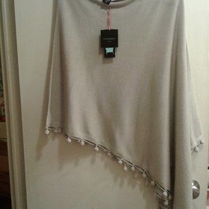 Cynthia Rowley Pom-Pom Poncho. New w/tags Grey
